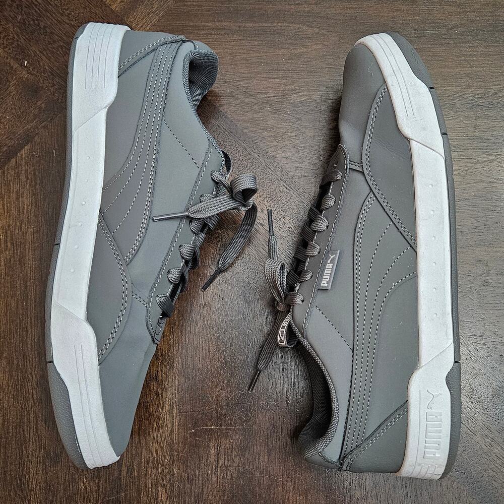 Puma Sneakers Mens Size 9.5 Gray Skate Style SoftFoam Comfort Lace Up Street